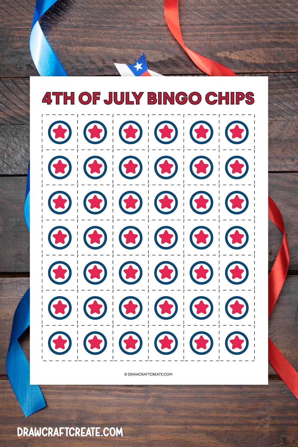 Printable 4th Of July Bingo Game Chips