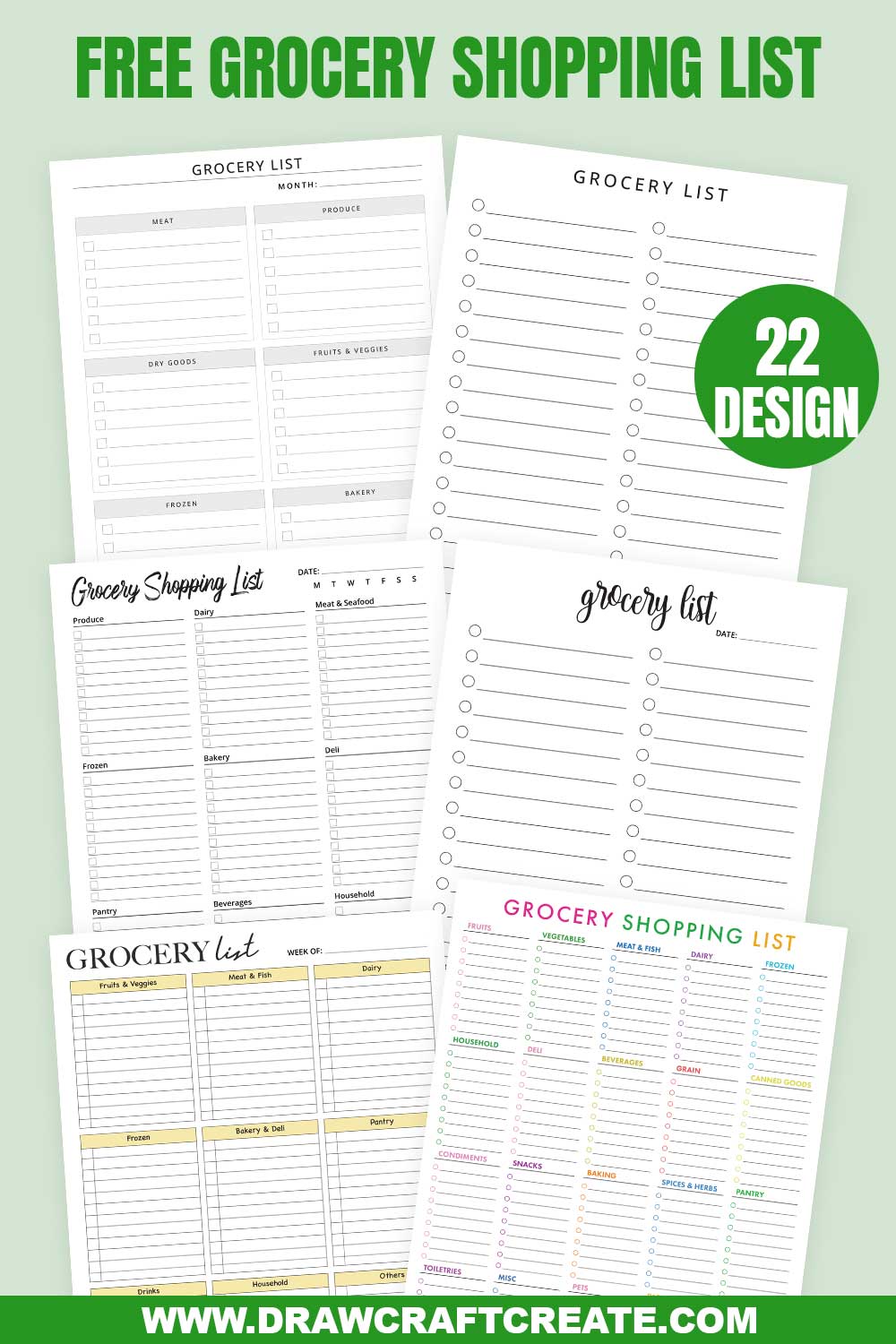 Printable Grocery List Template