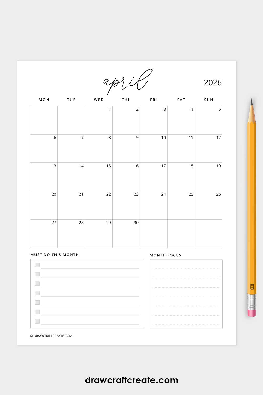 january 2026 calendar monday start vertical with to do