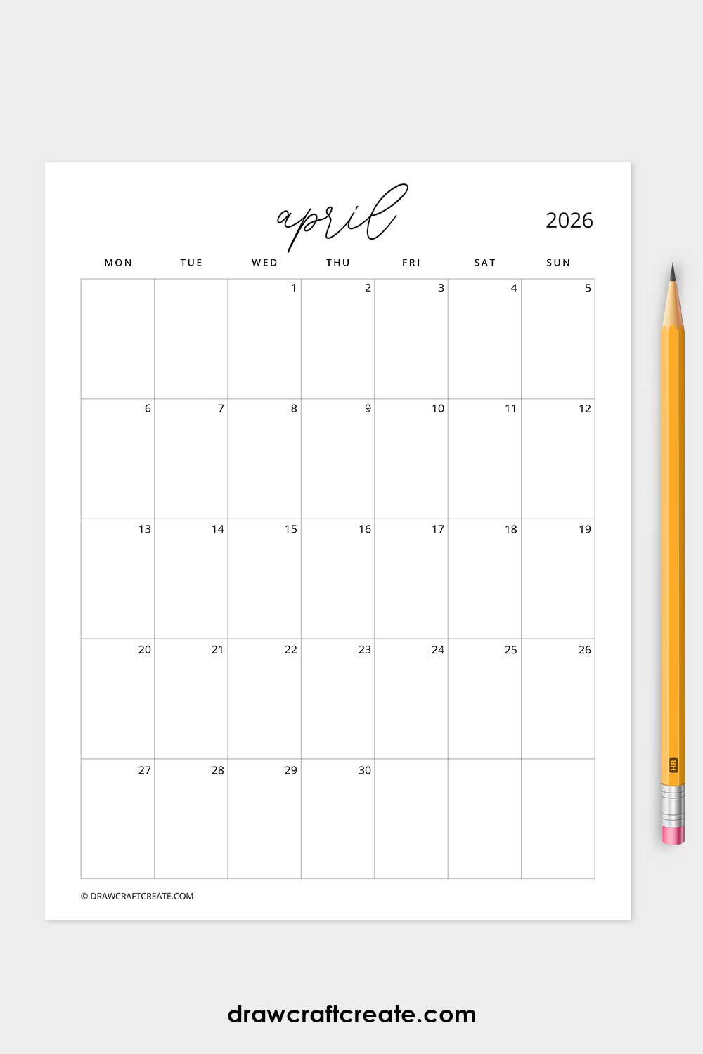 january 2026 calendar monday start vertical