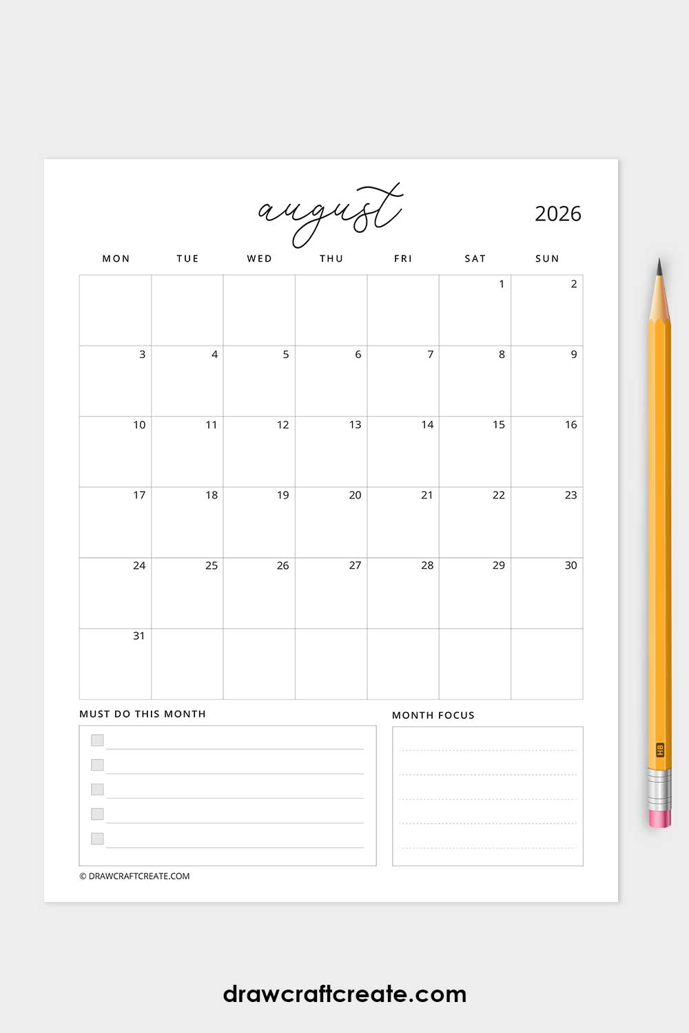 january 2026 calendar monday start vertical with to do