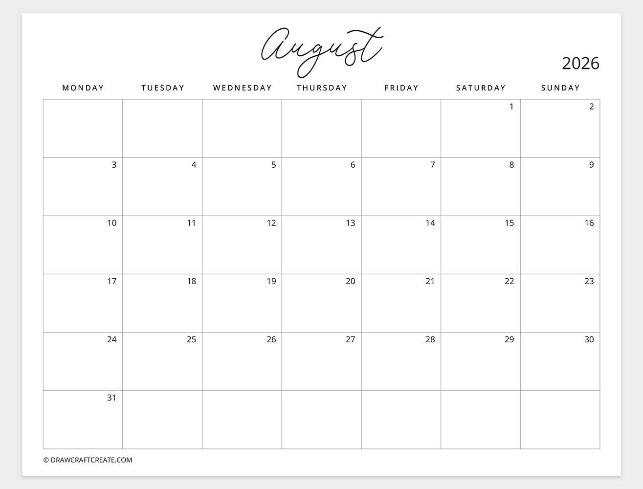 march 2026 calendar monday start