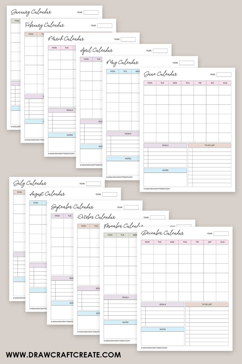 blank calendar template