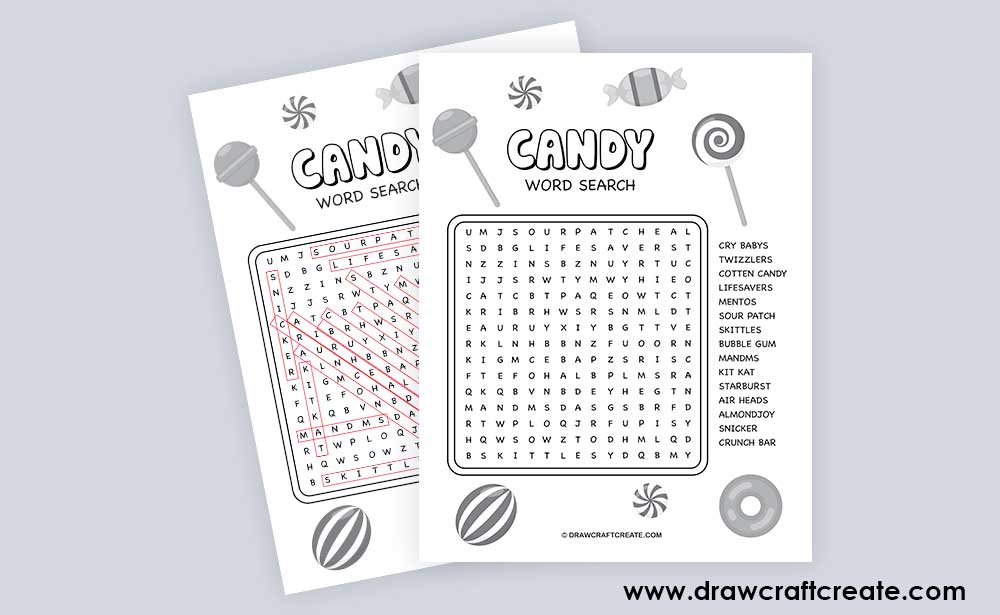 candy word search answer