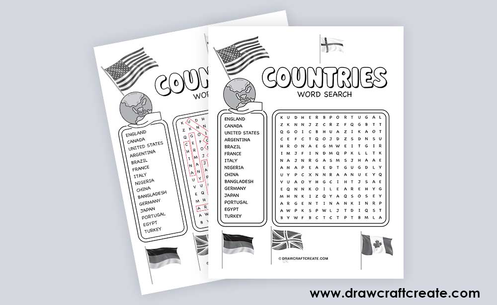 countries word search answer