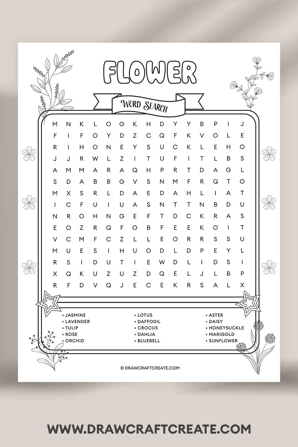 flower word search