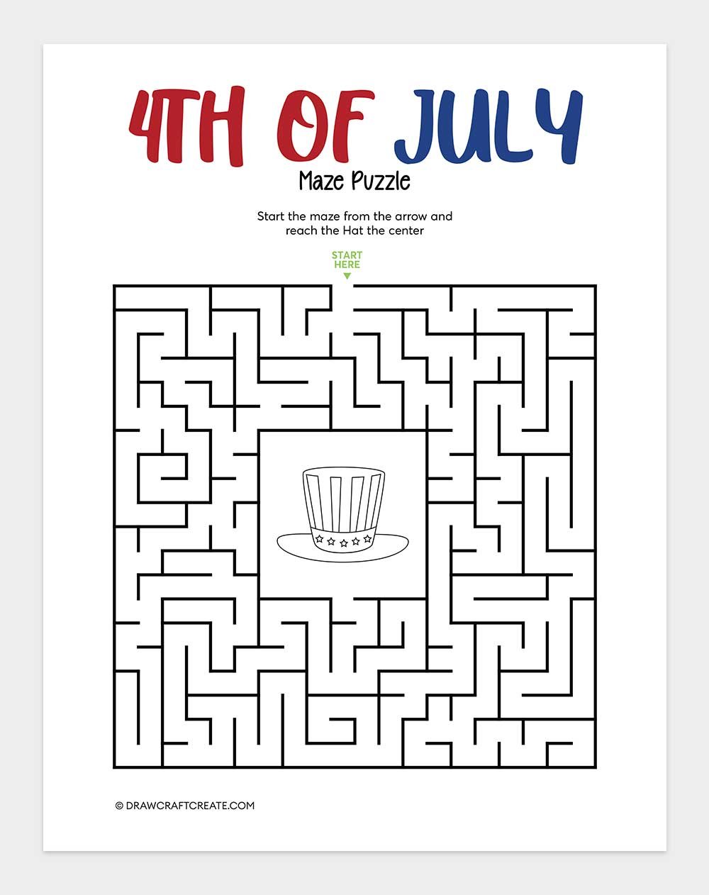 free printable 4th of july maze puzzle