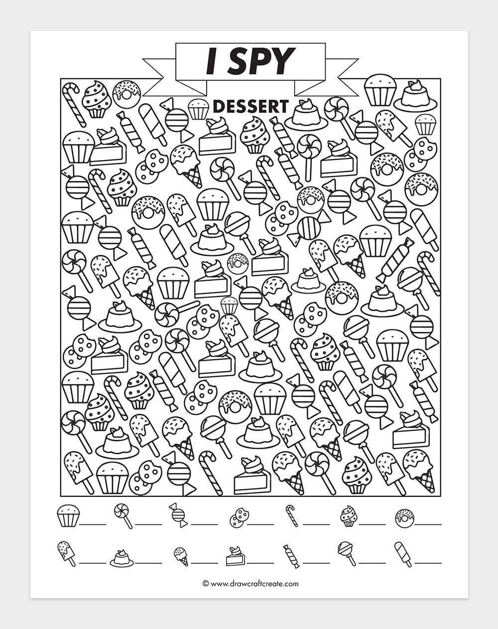 free printable i spy dessert