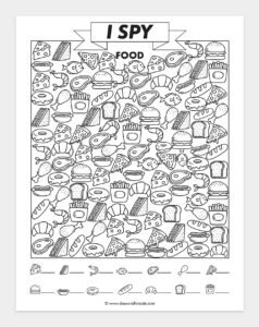 Free Printable I Spy Food Worksheet - Draw Craft Create