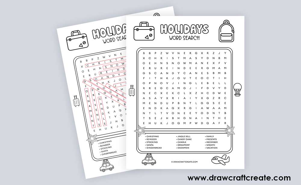 holiday word search answer