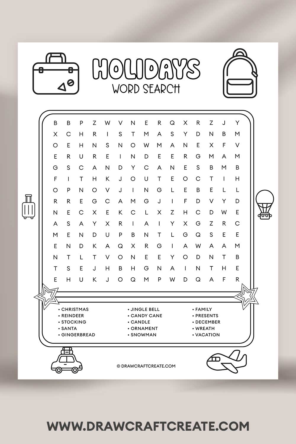 holiday word search