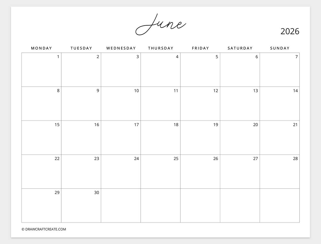 march 2026 calendar monday start