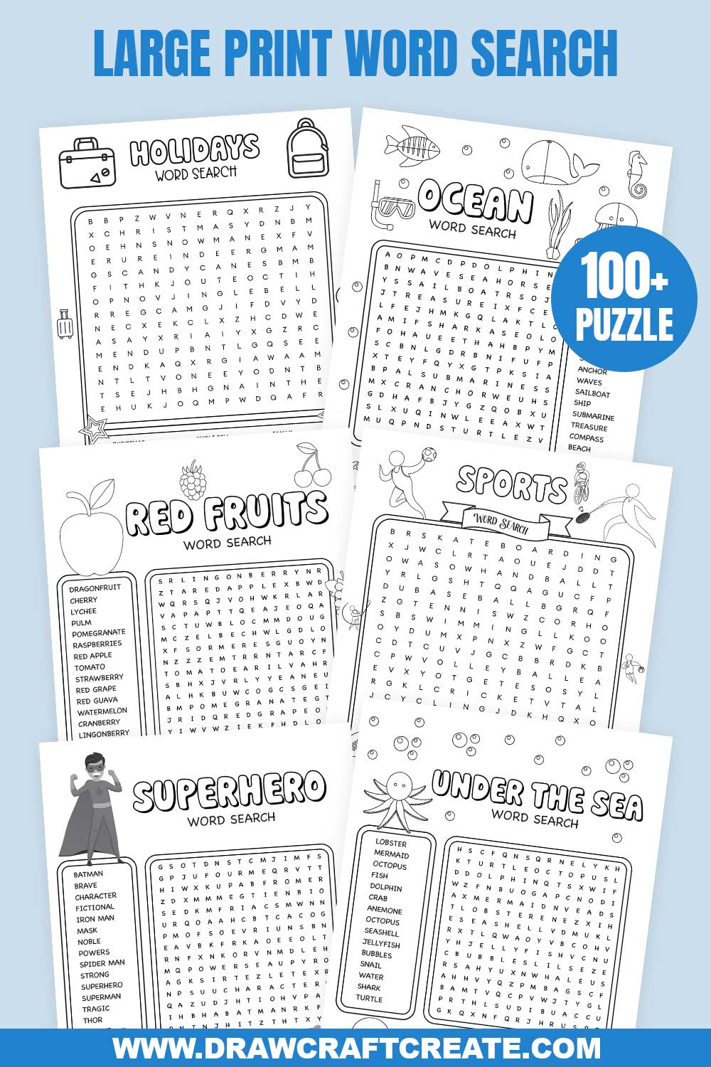 large print word search