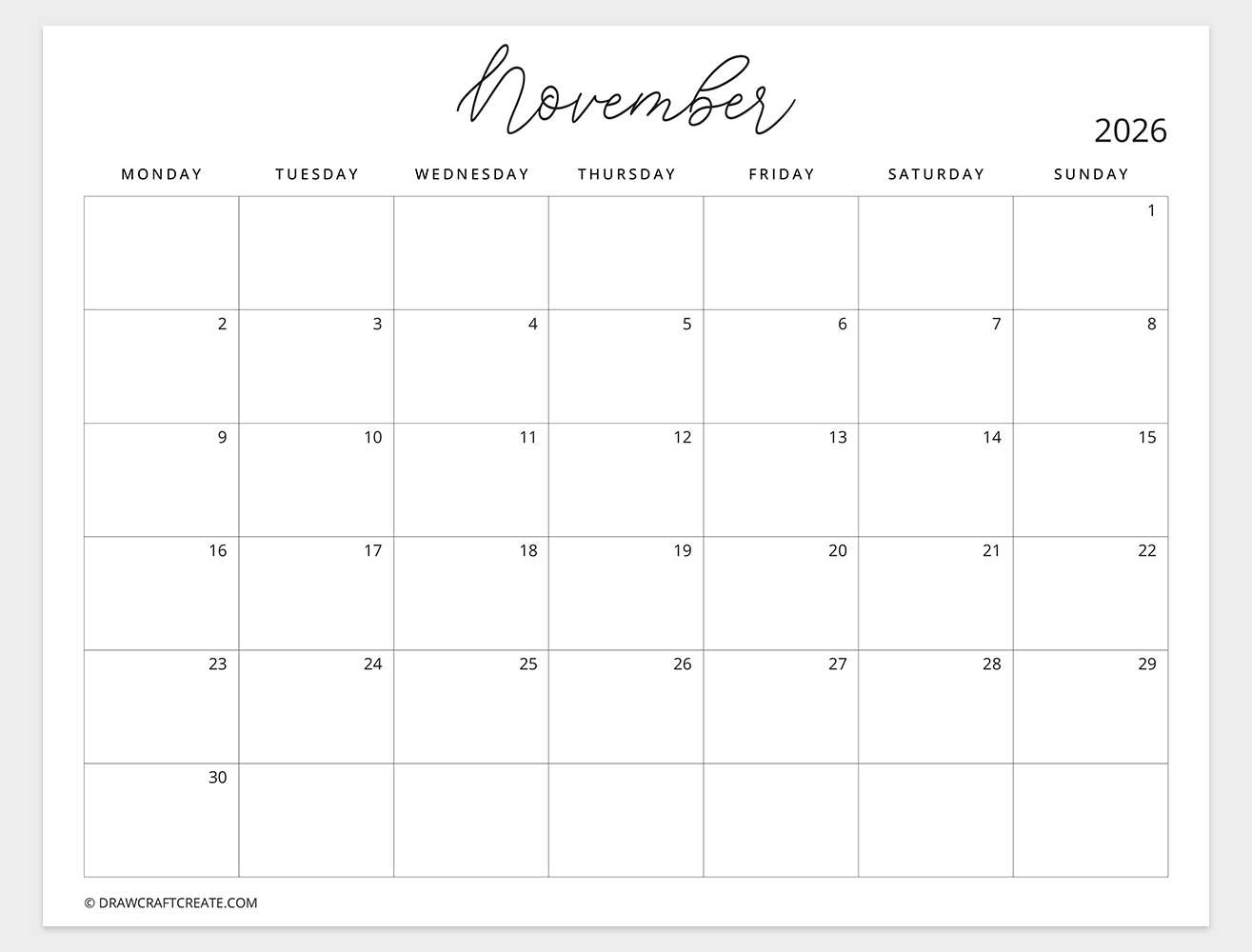 march 2026 calendar monday start