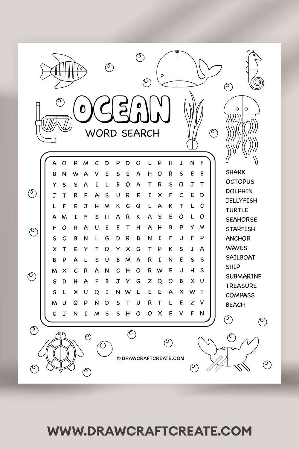 ocean word search