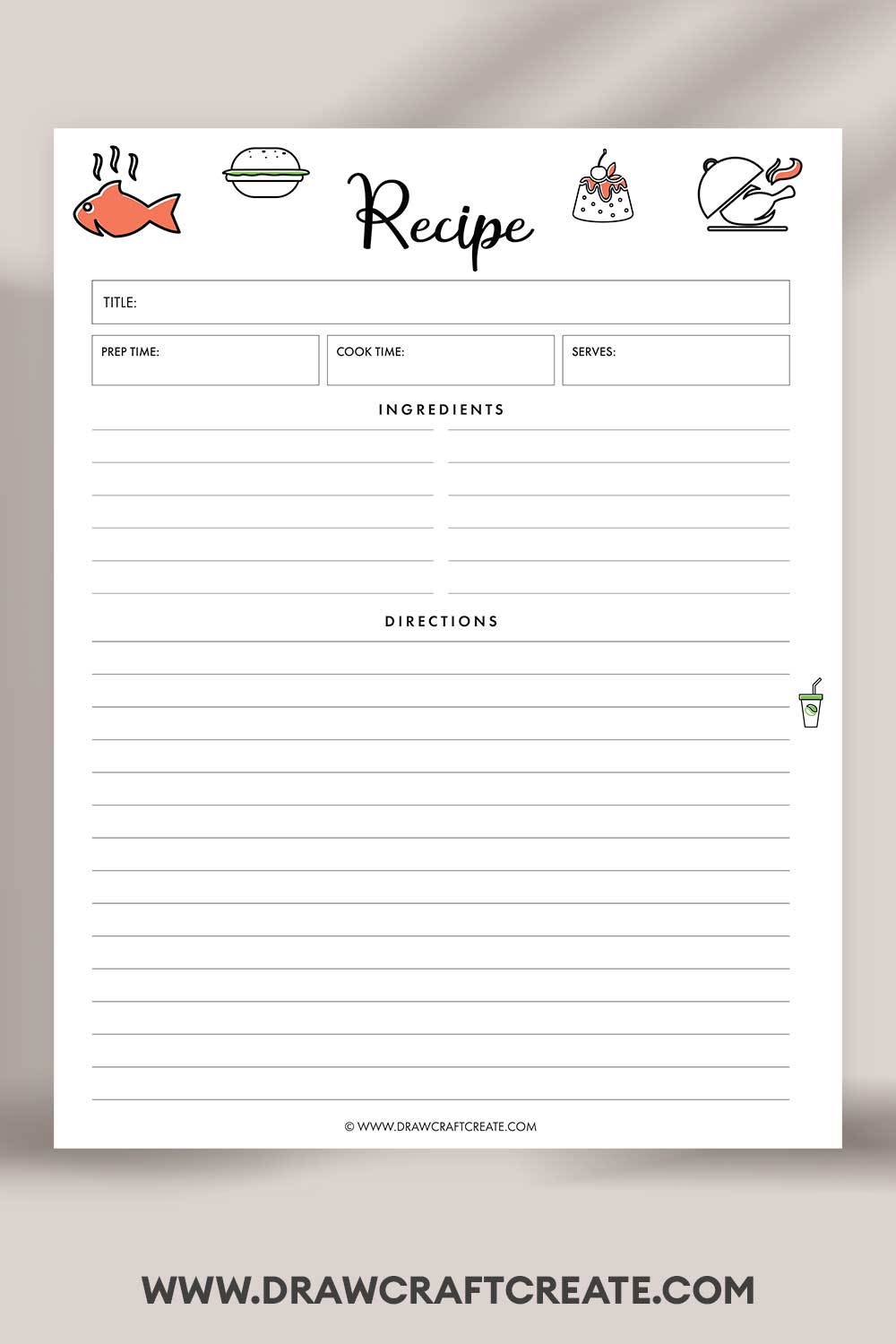 printable recipe card