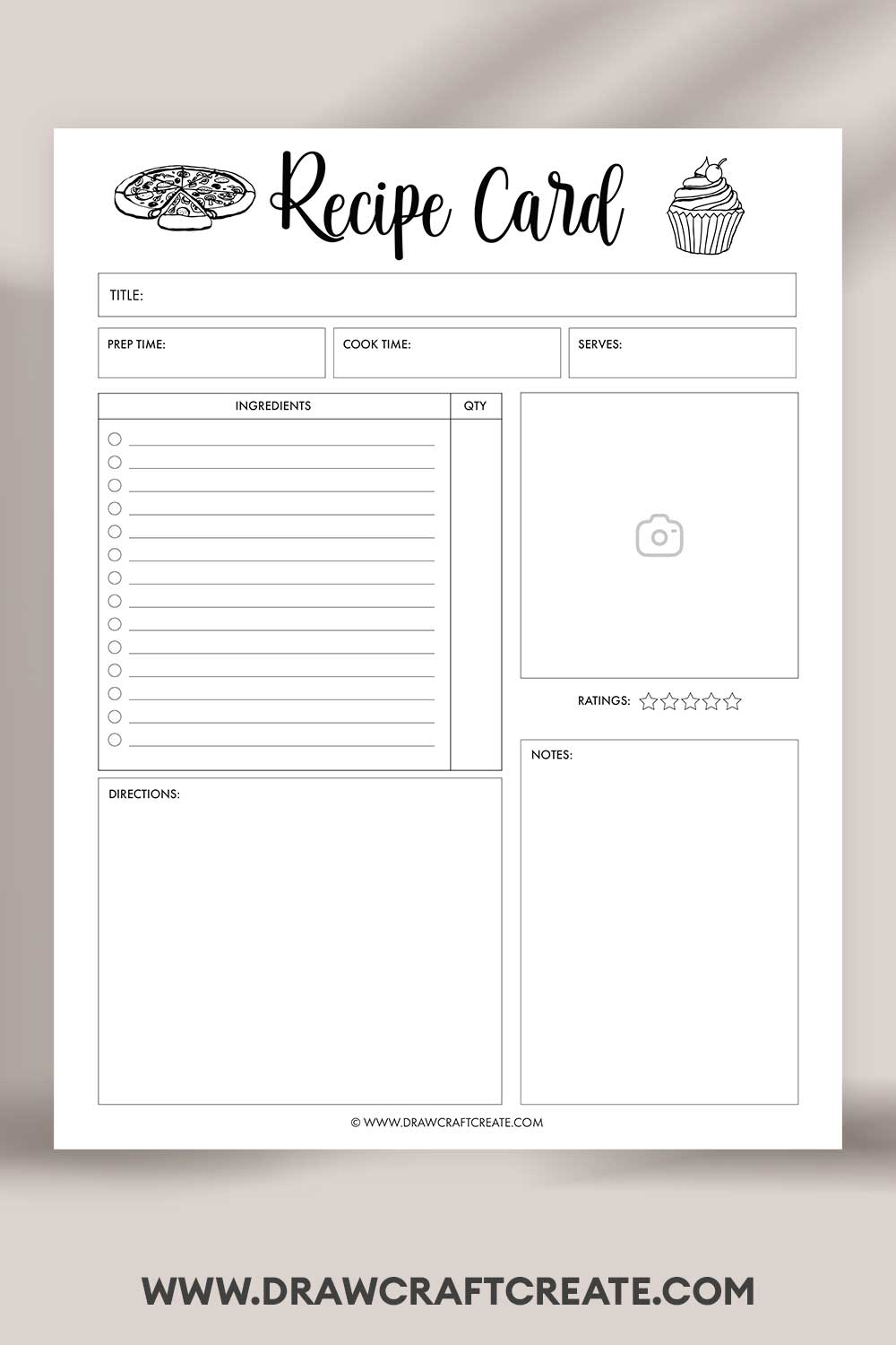 printable recipe card