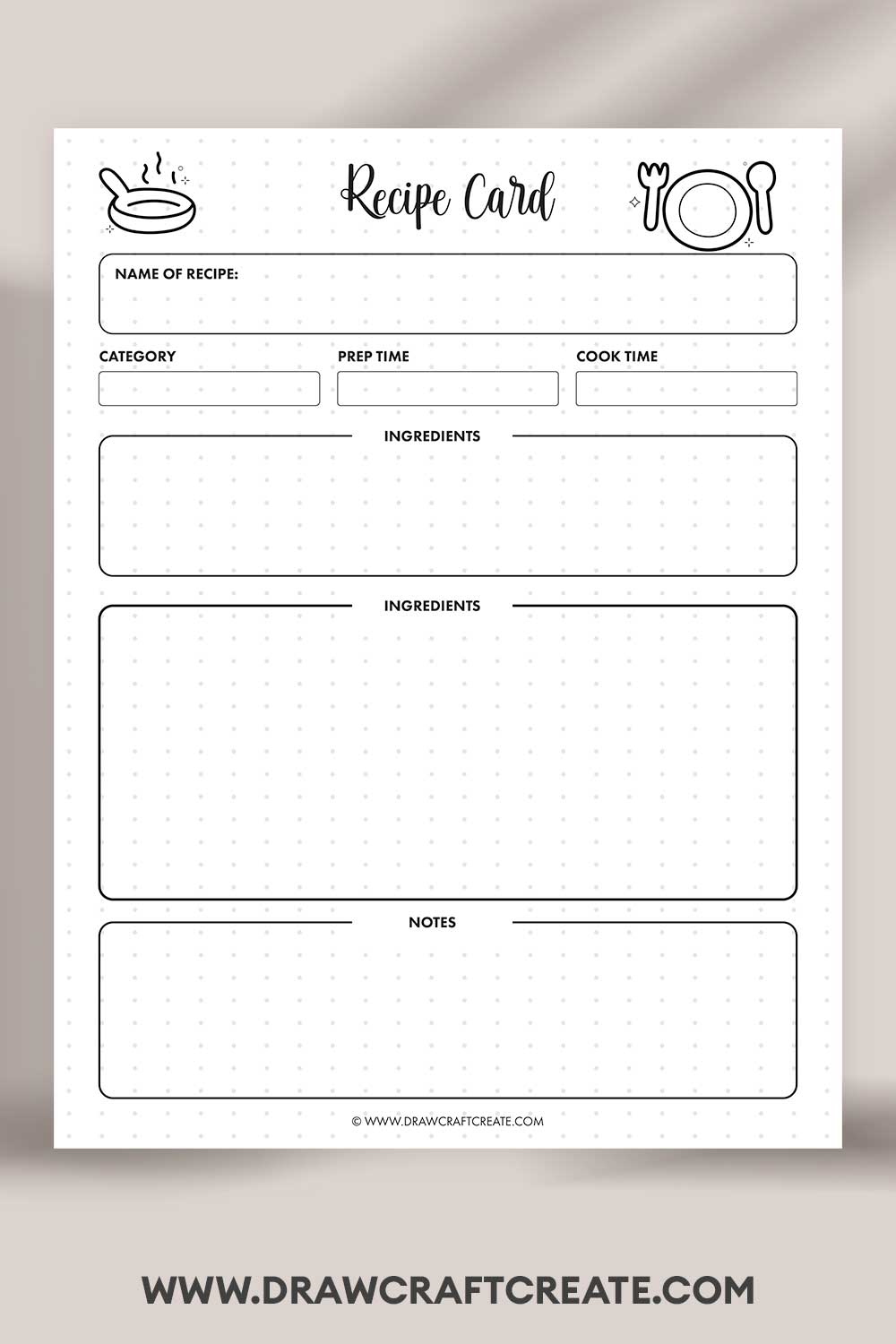 printable recipe card