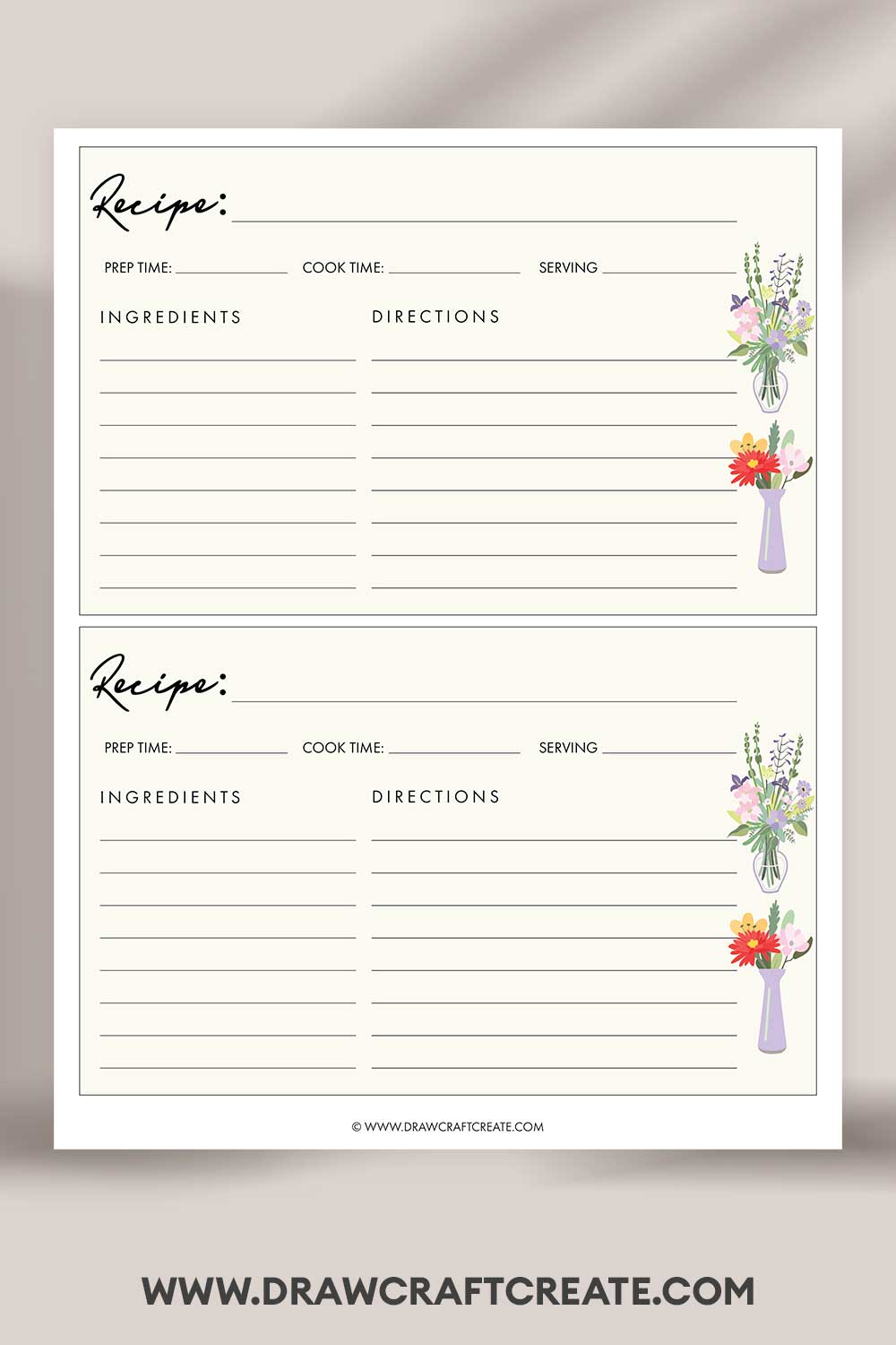 printable recipe card