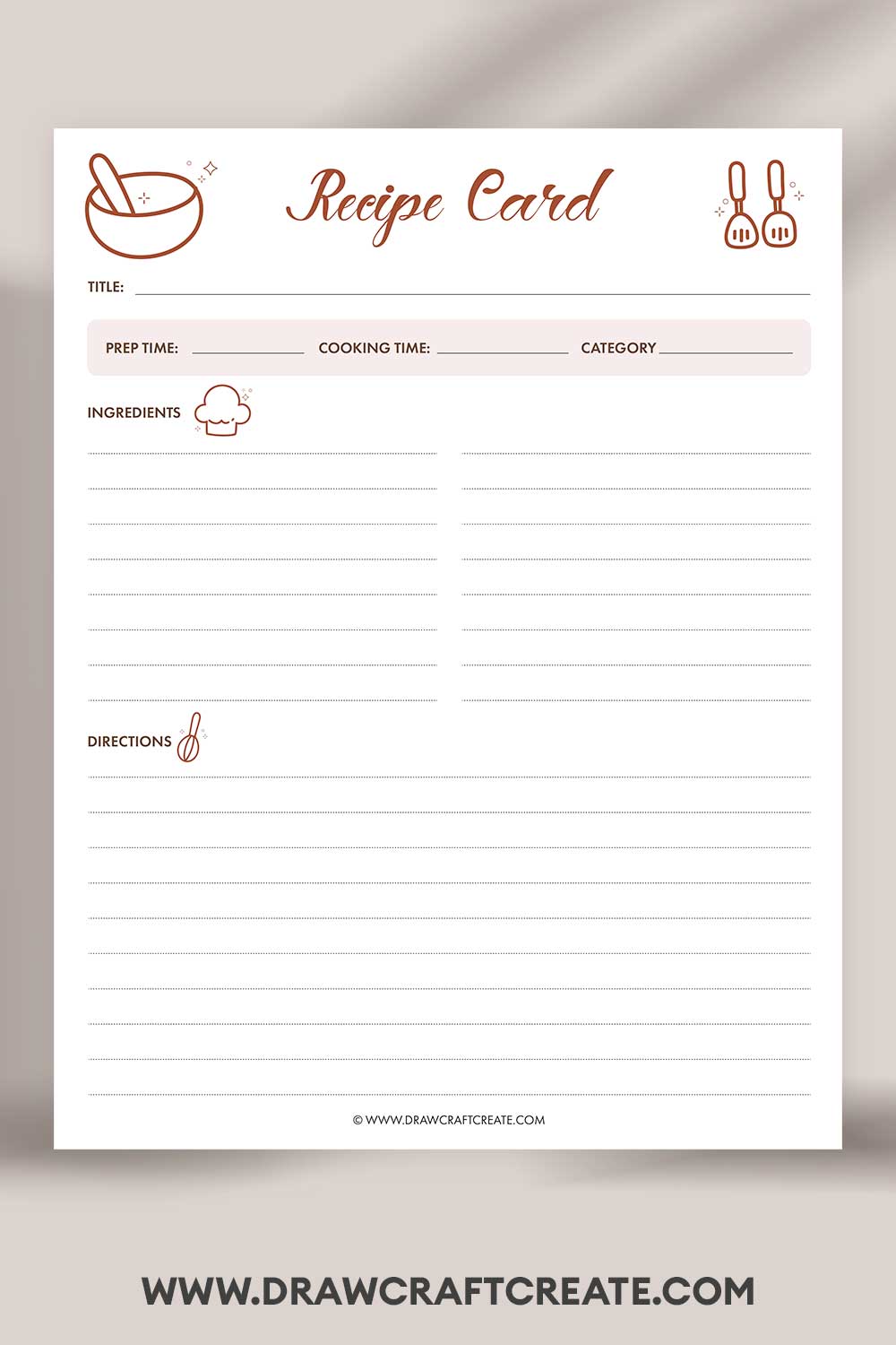 printable recipe card