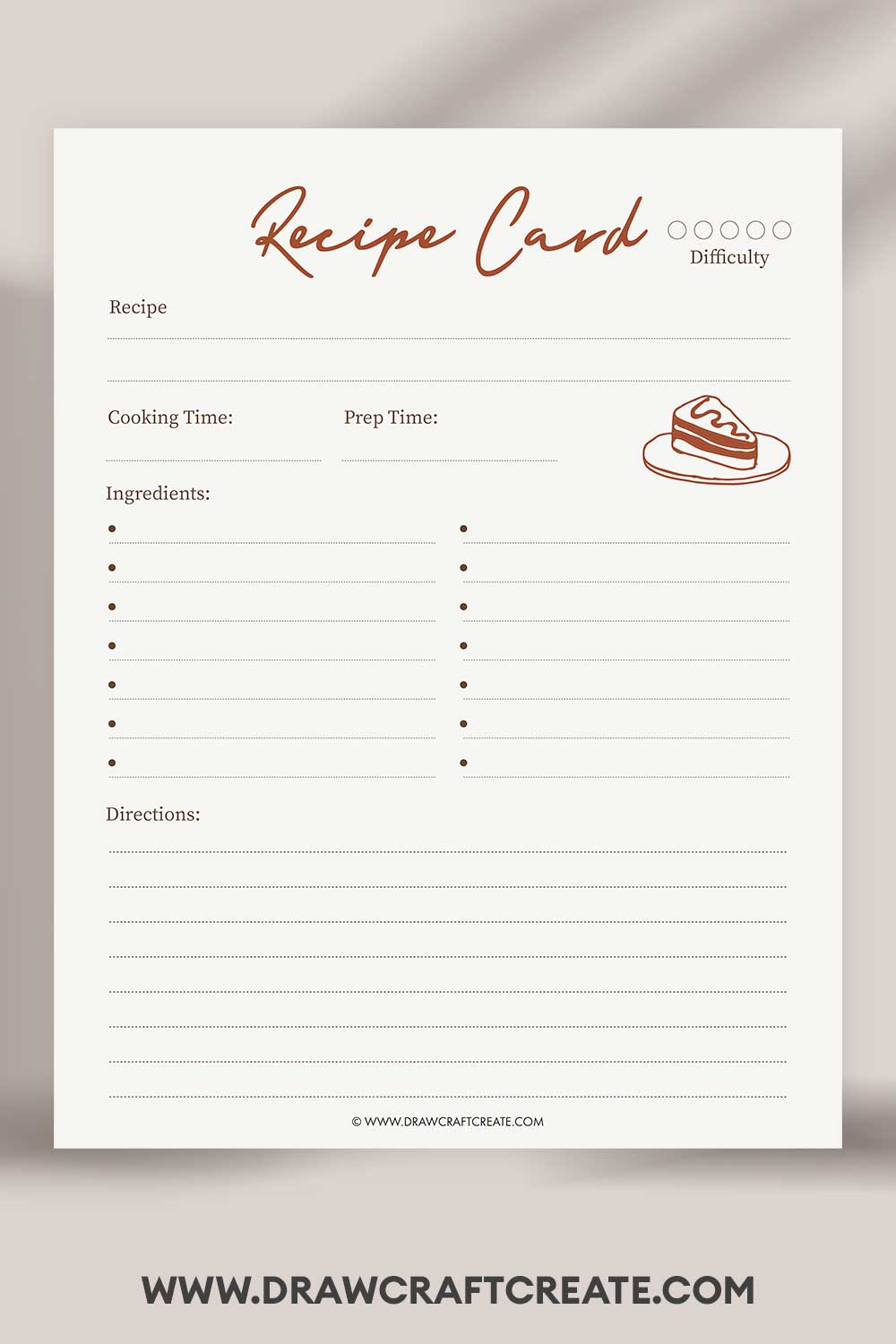 printable recipe card