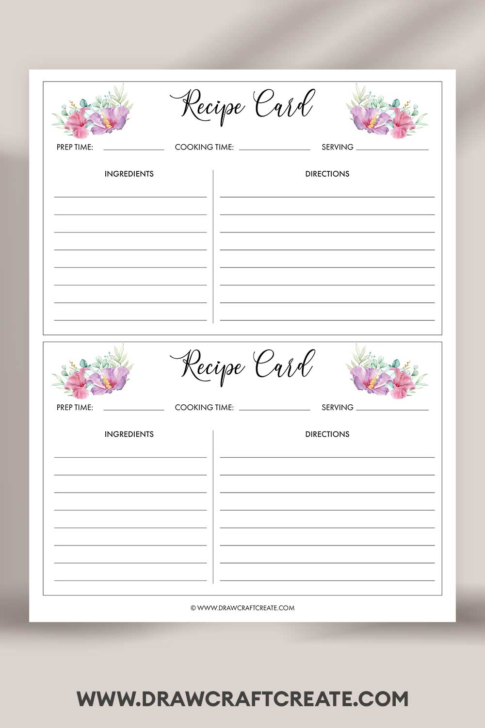 printable recipe card