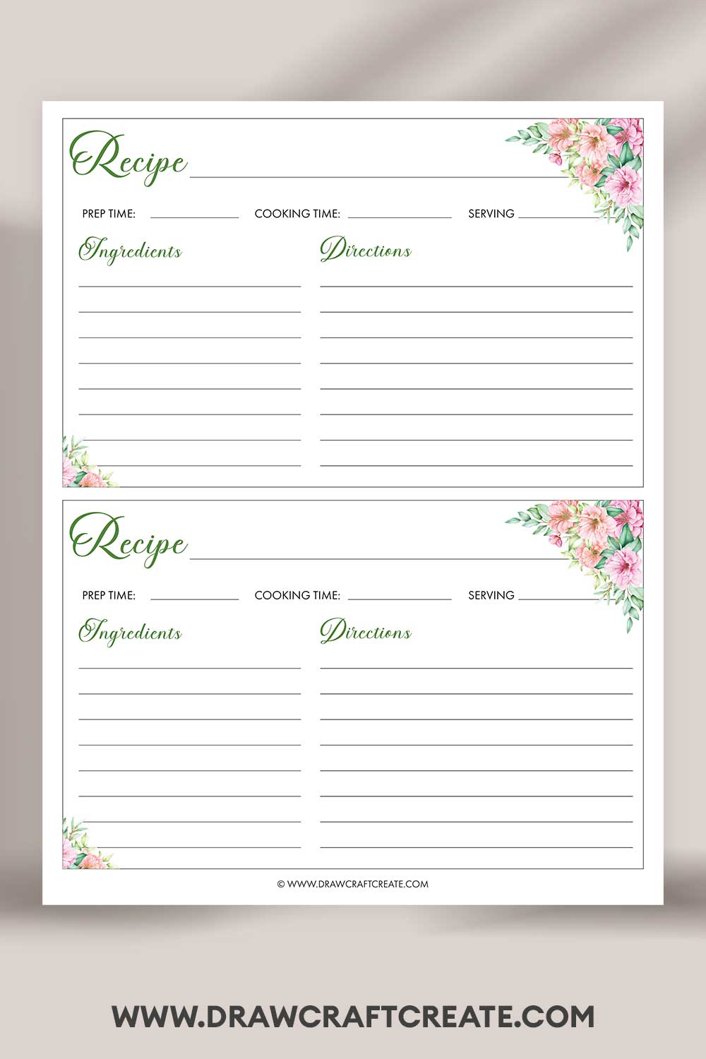 printable recipe card