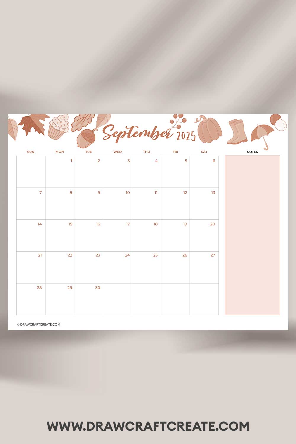printable september 2025 calendar landscape