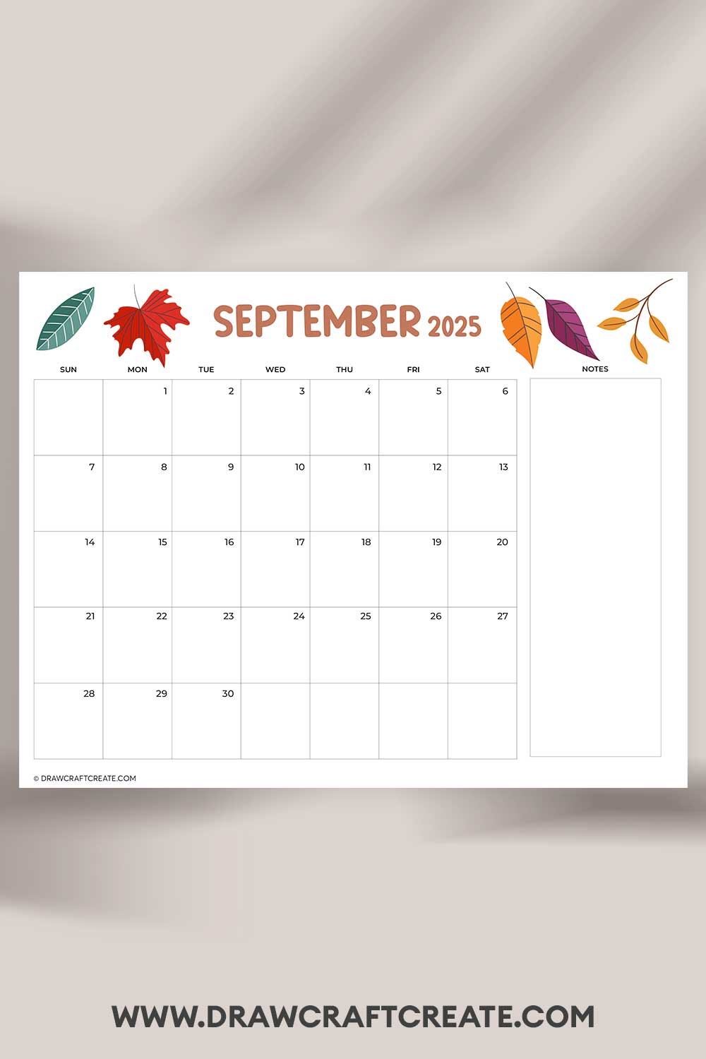 printable september 2025 calendar landscape