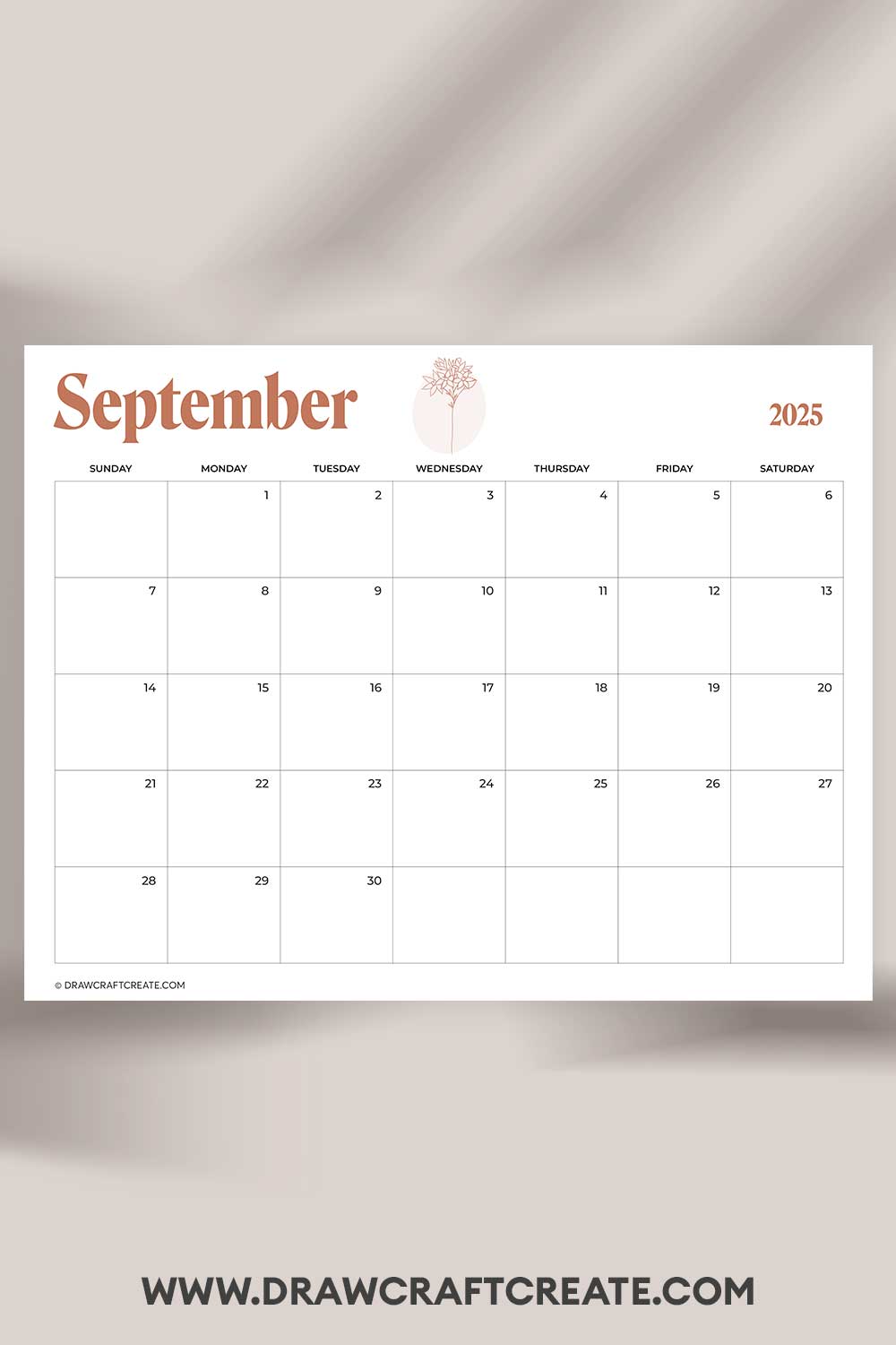 printable september 2025 calendar landscape