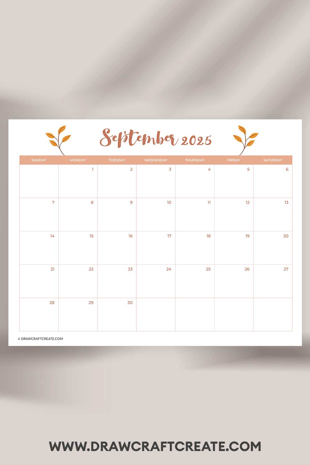 printable september 2025 calendar landscape