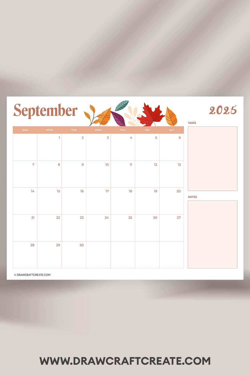printable september 2025 calendar landscape