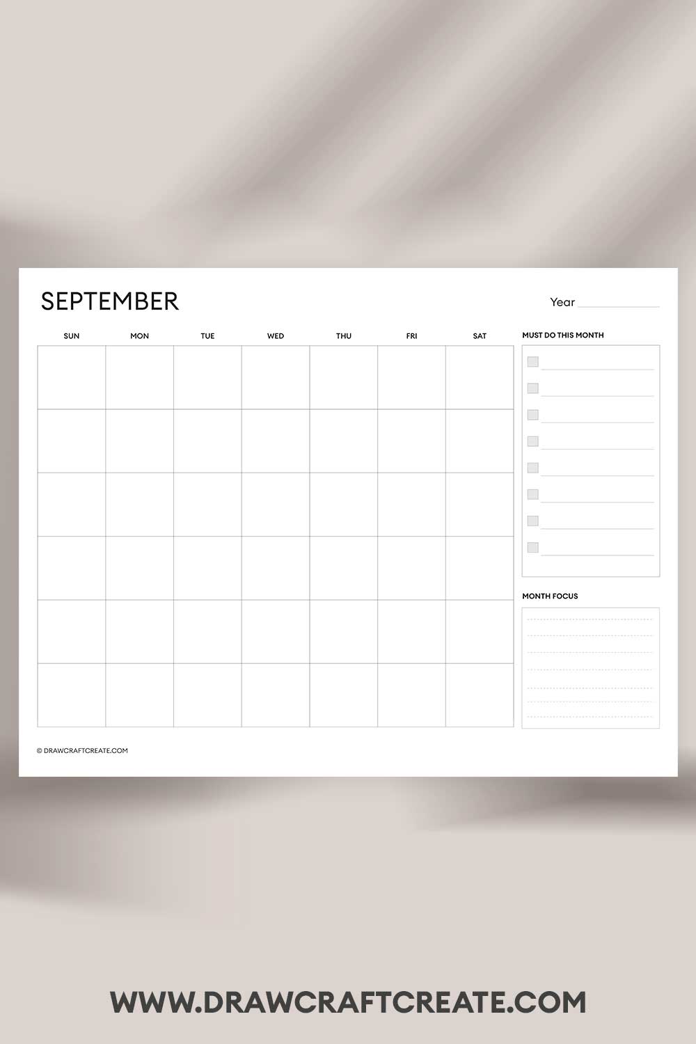 printable september 2025 calendar landscape