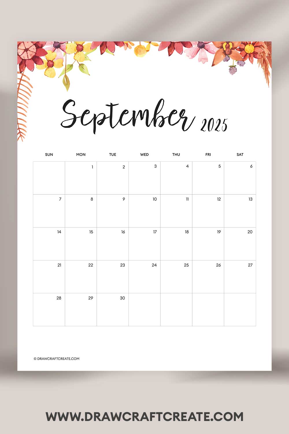 printable september 2025 calendar vertical