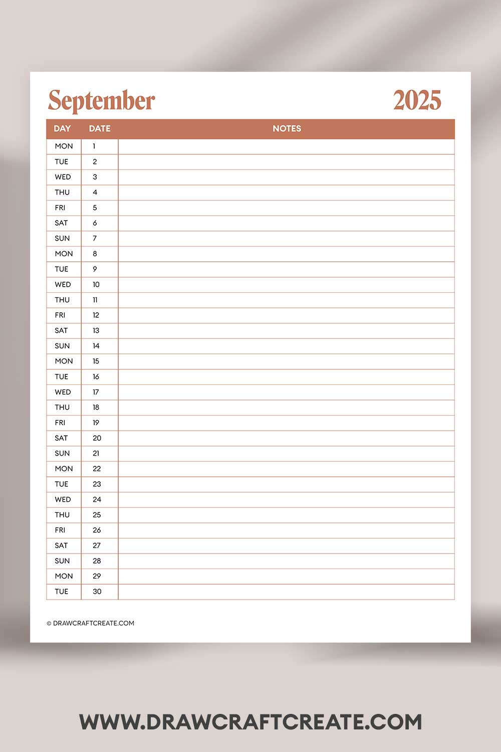 printable september 2025 calendar vertical