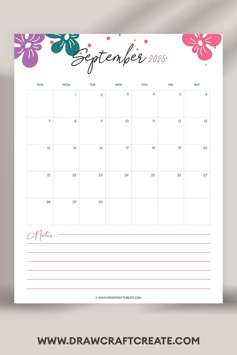 printable september 2025 calendar vertical