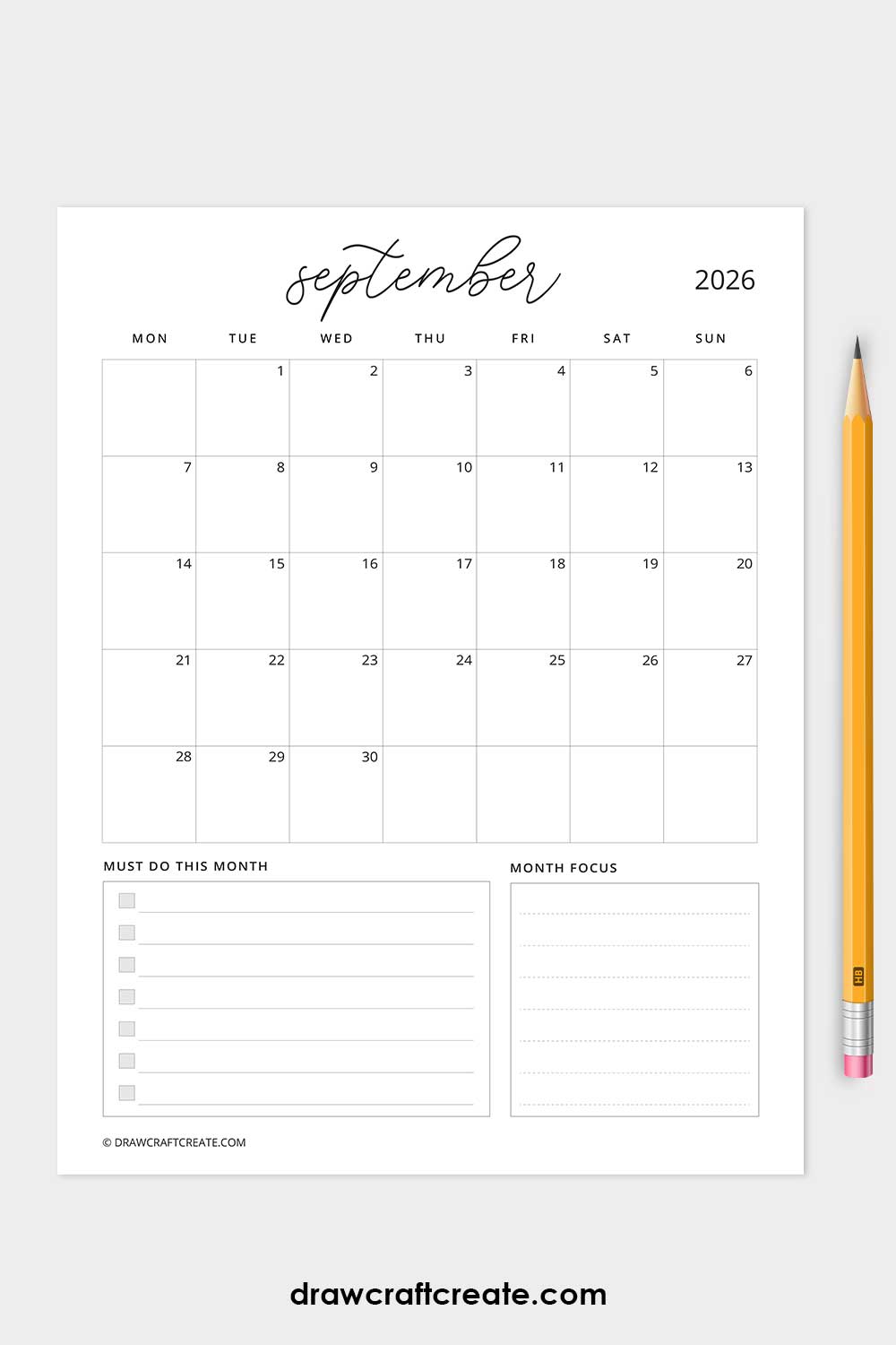january 2026 calendar monday start vertical with to do
