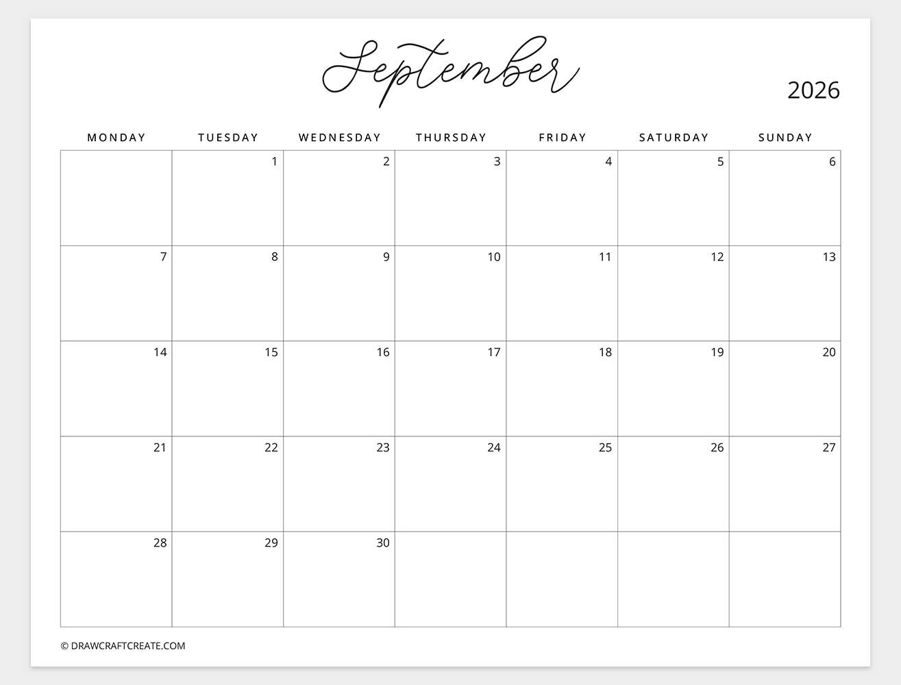 march 2026 calendar monday start