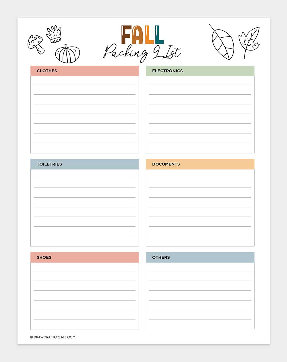 fall packing list