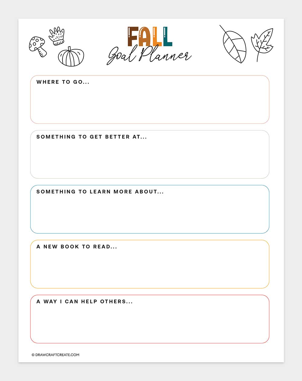 fall goal planner