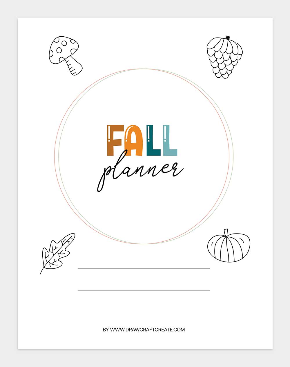 fall planner cover template