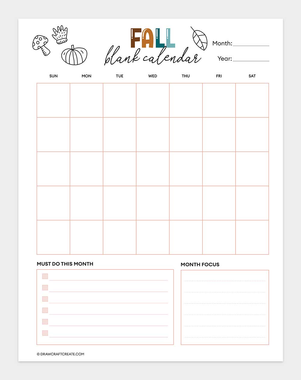blank calendar template