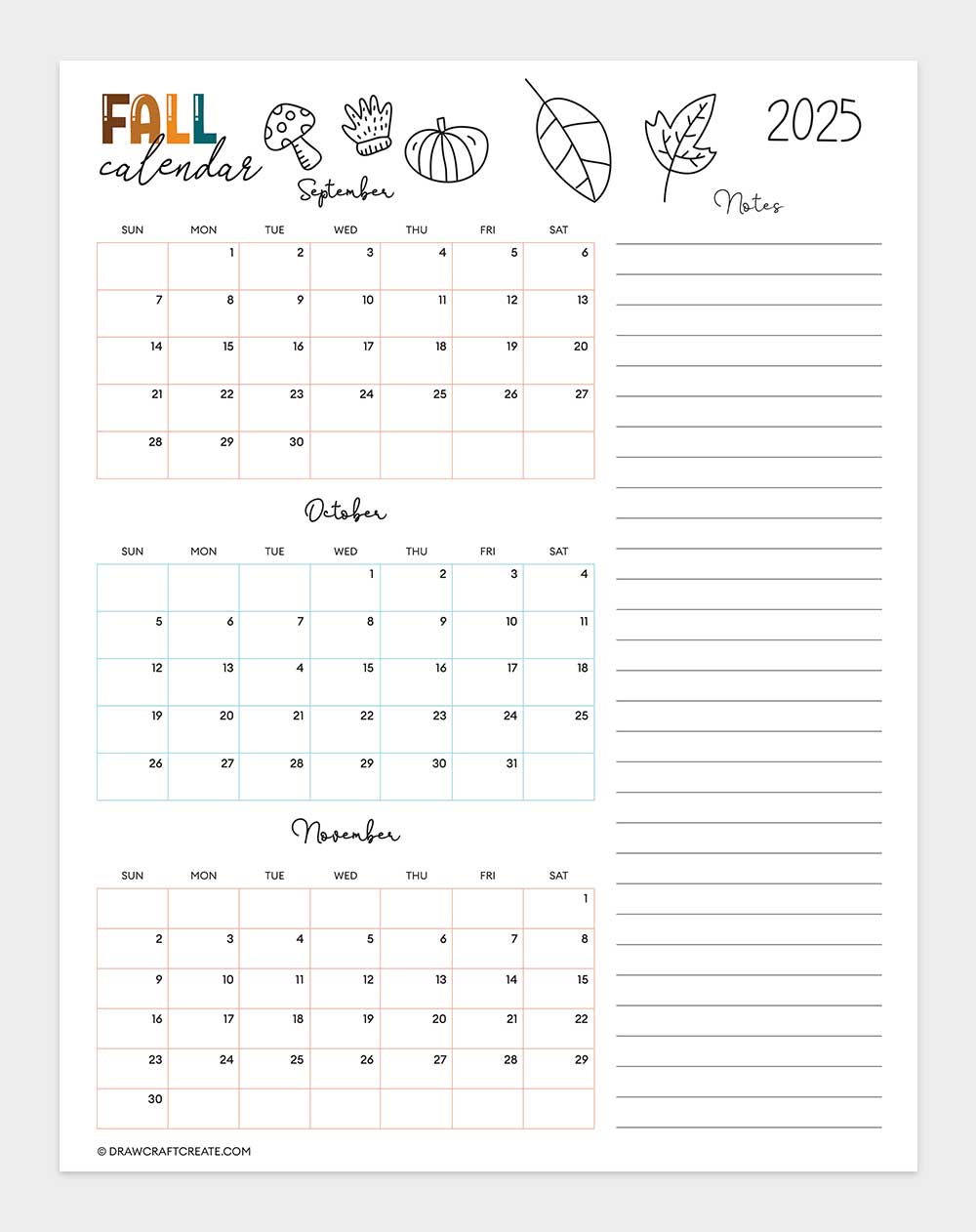 fall 2025 calendar