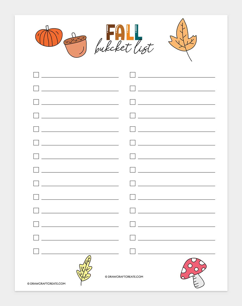 fall bucket list