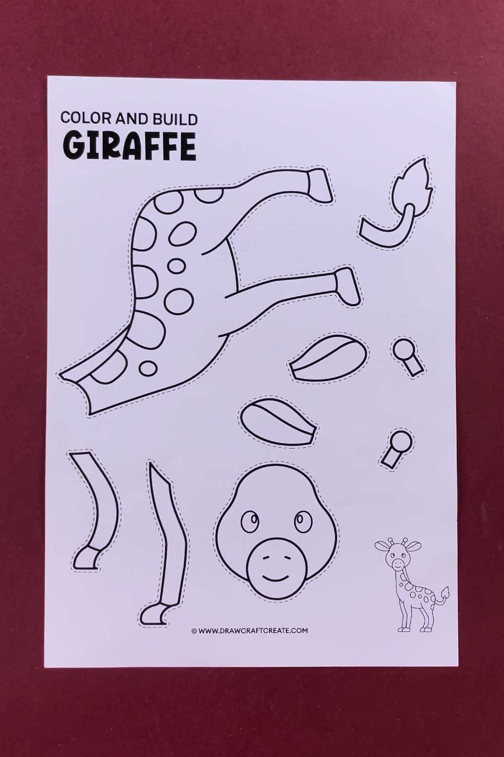 Free Printable Build a Giraffe Craft