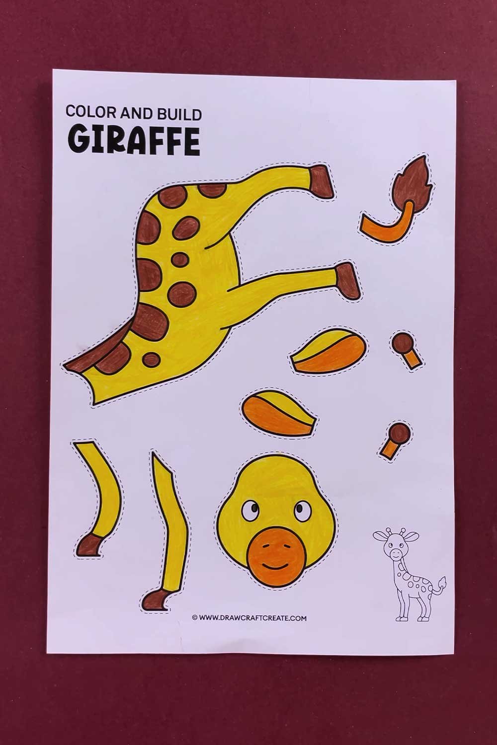 Free Printable Build a Giraffe Craft