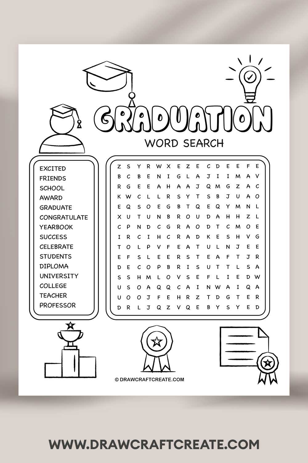 Graduation Word Search