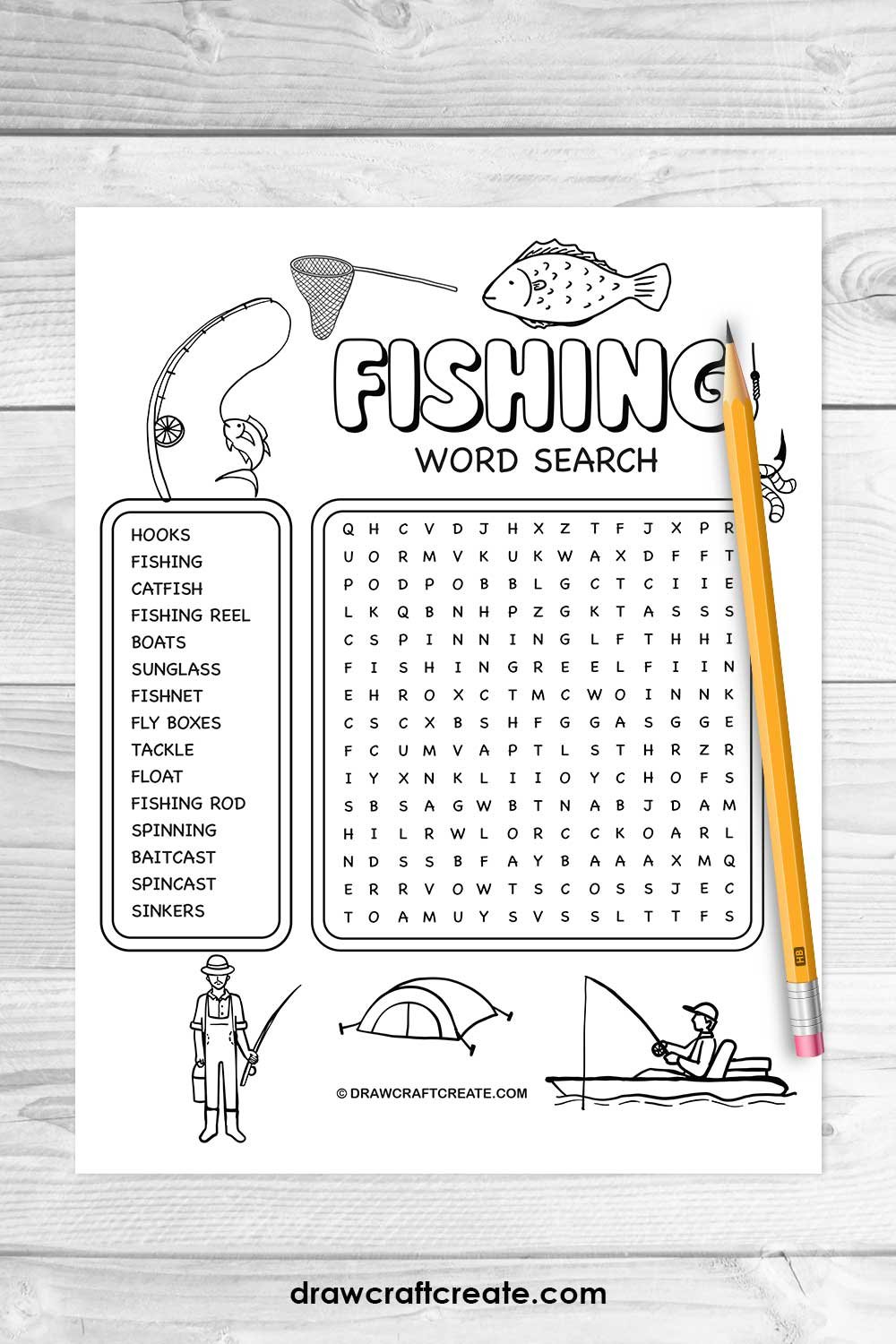 fishing word search