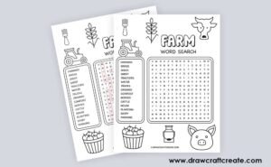 Free Printable Farm Word Search - Draw Craft Create