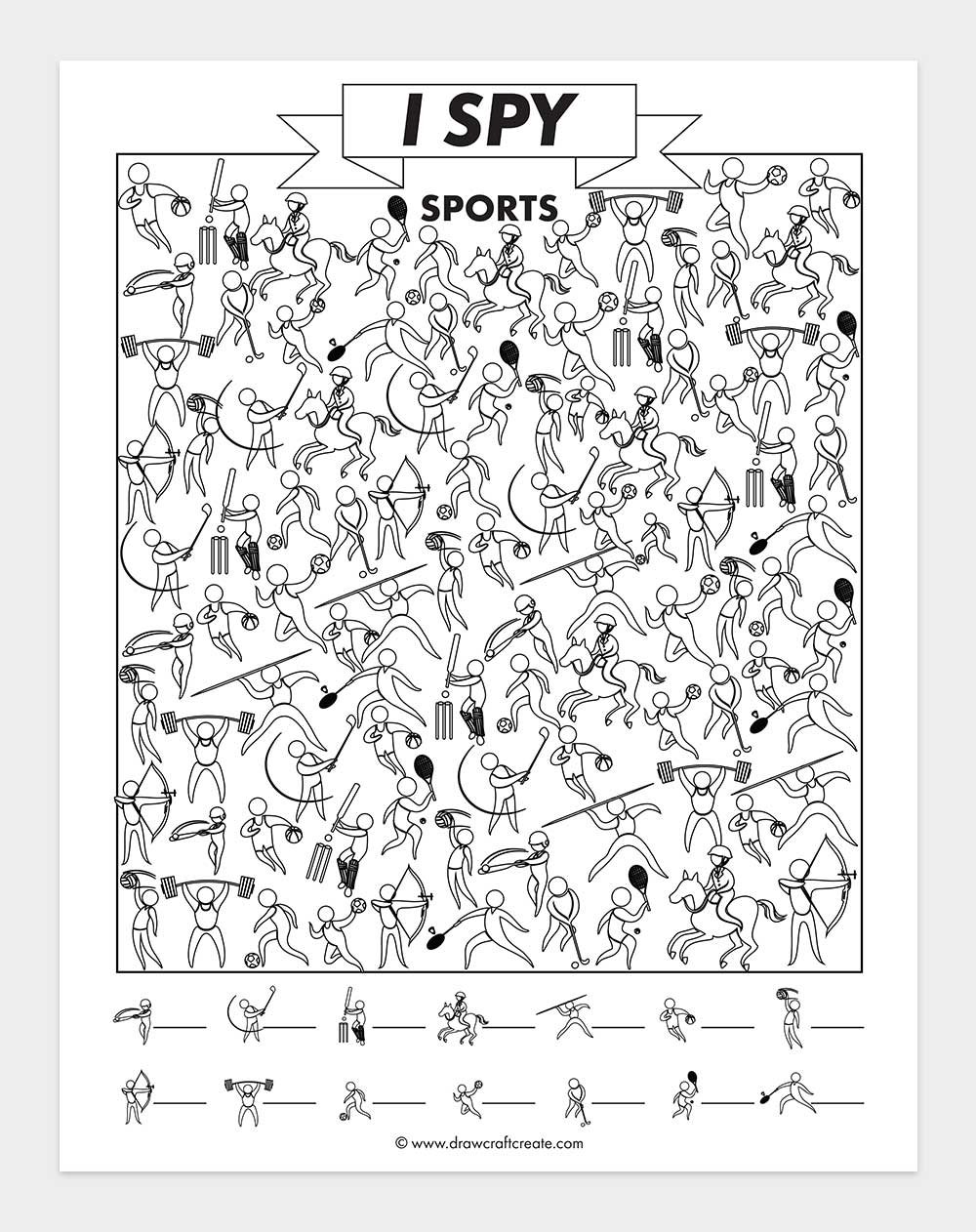 free printable i spy sports